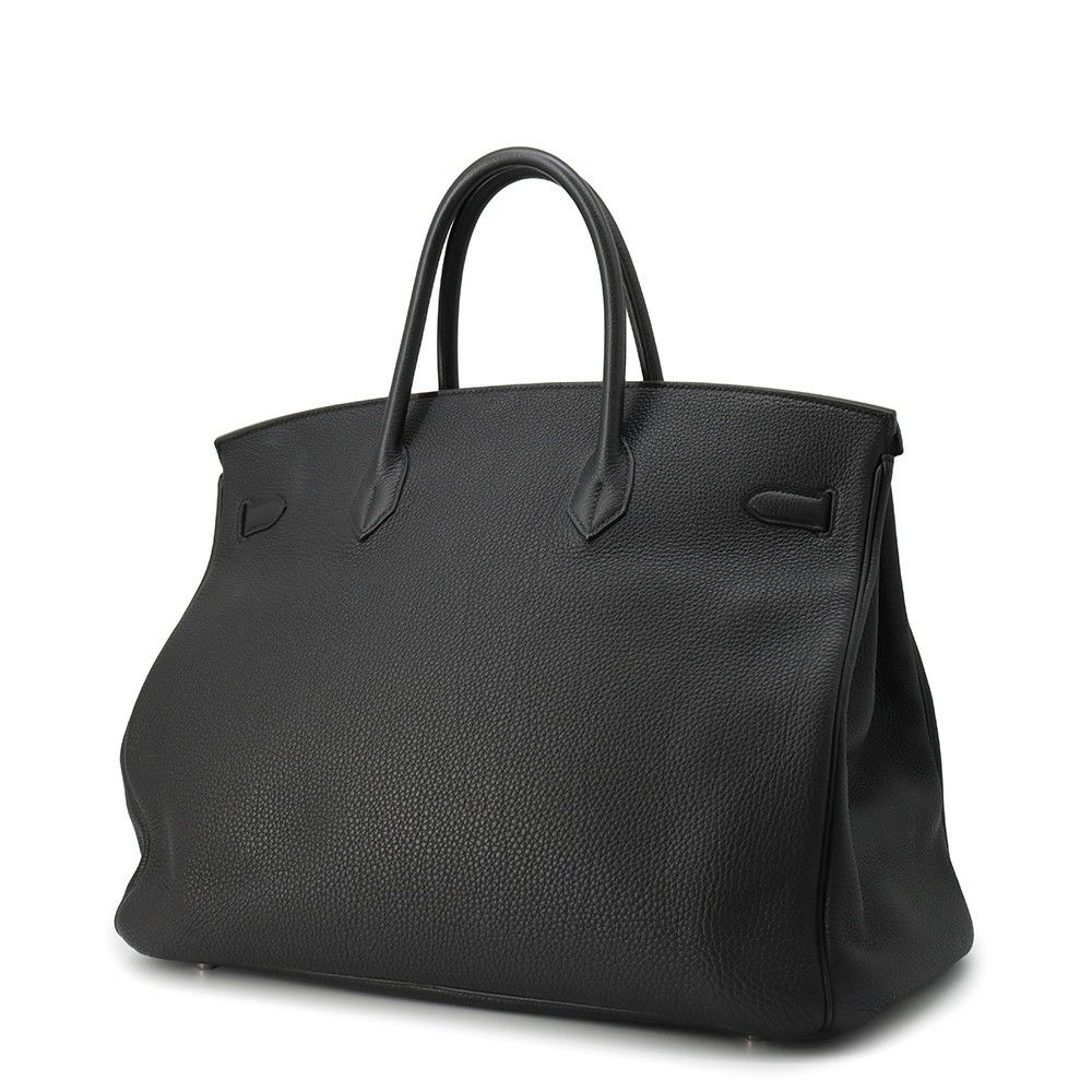 エルメス バーキン40 ブラック/シルバー金具 トゴ D刻印 HERMES Birkin ハンドバッグ 黒