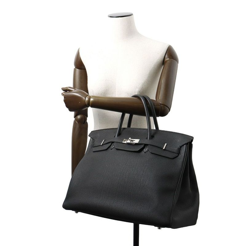 エルメス バーキン40 ブラック/シルバー金具 トゴ D刻印 HERMES Birkin ハンドバッグ 黒