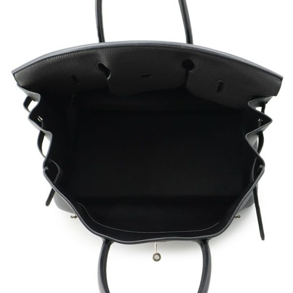 エルメス バーキン40 ブラック/シルバー金具 トゴ D刻印 HERMES Birkin ハンドバッグ 黒