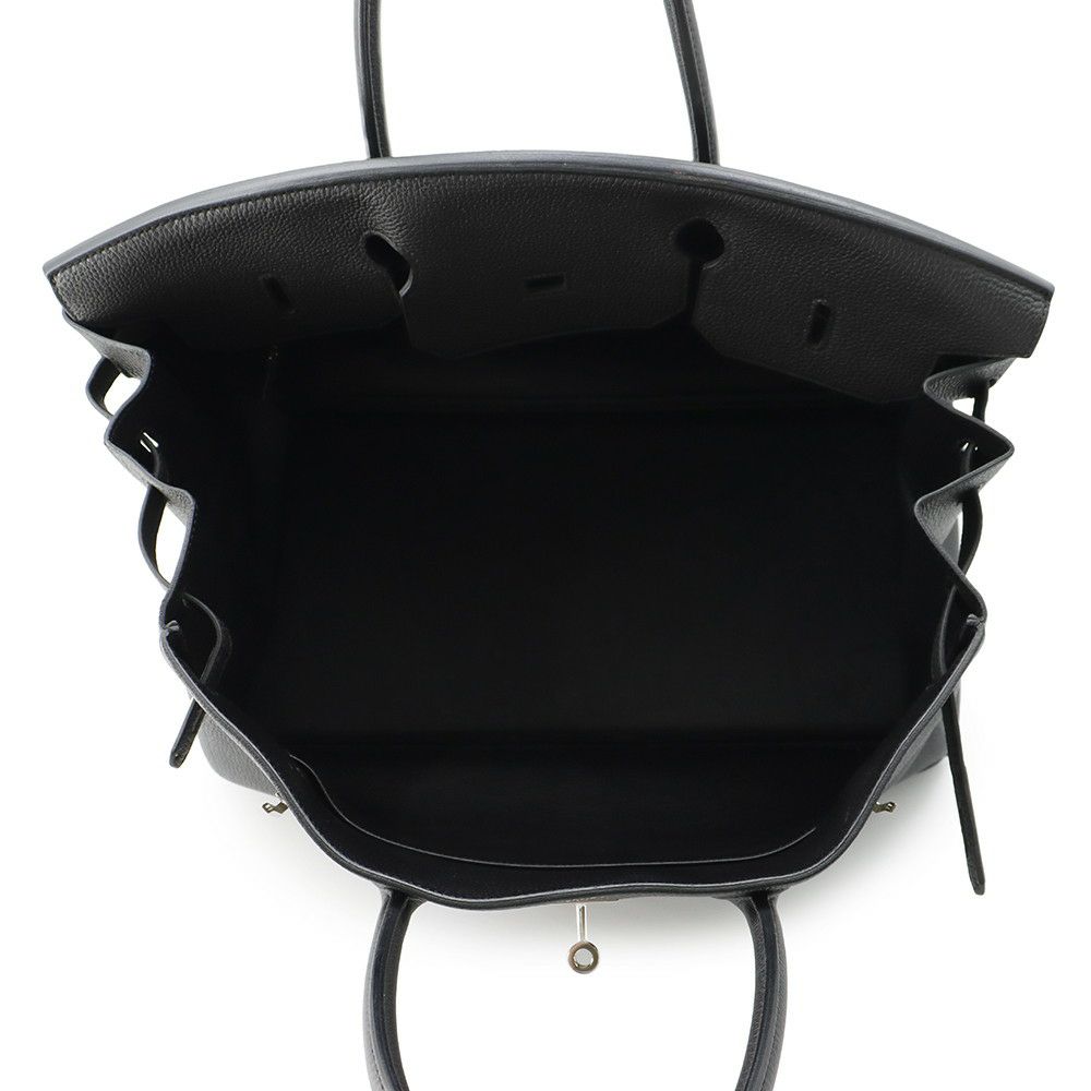 エルメス バーキン40 ブラック/シルバー金具 トゴ D刻印 HERMES Birkin ハンドバッグ 黒