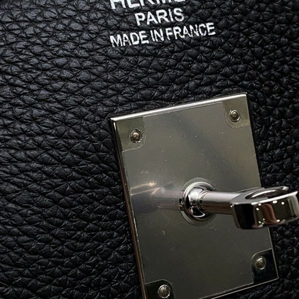 エルメス バーキン40 ブラック/シルバー金具 トゴ D刻印 HERMES Birkin ハンドバッグ 黒