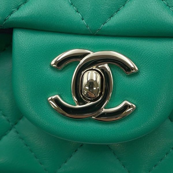 シャネル チェーンショルダーバッグ マトラッセ ココマーク トップハンドル ミニフラップ ラムスキン AS2431 CHANEL バイカラー