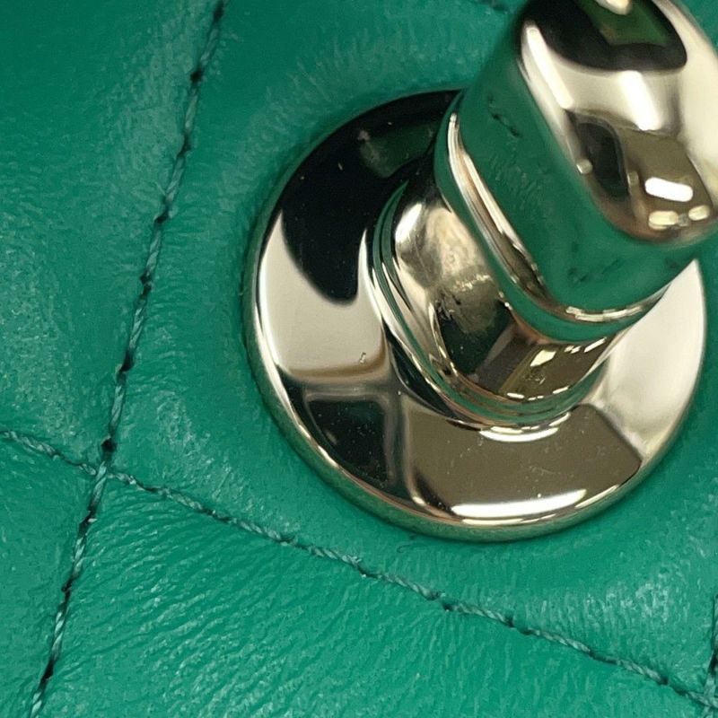 シャネル チェーンショルダーバッグ マトラッセ ココマーク トップハンドル ミニフラップ ラムスキン AS2431 CHANEL バイカラー