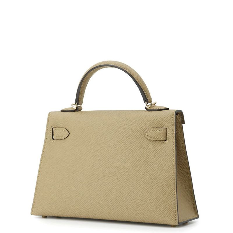 エルメス ハンドバッグ ミニケリー2 外縫い プシエール/シャンパンゴールド金具 エプソン W刻印 2wayショルダー