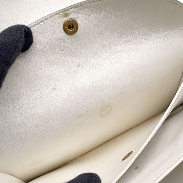 エルメス ショルダーバッグ リングドゥ ホワイト/ゴールド金具 オーストリッチ 〇M刻印 白