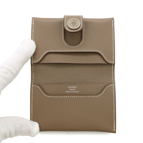 エルメス カードケース RMS RMS エトゥープ/シルバー金具 エバーカラー K刻印 HERMES 名刺入れ
