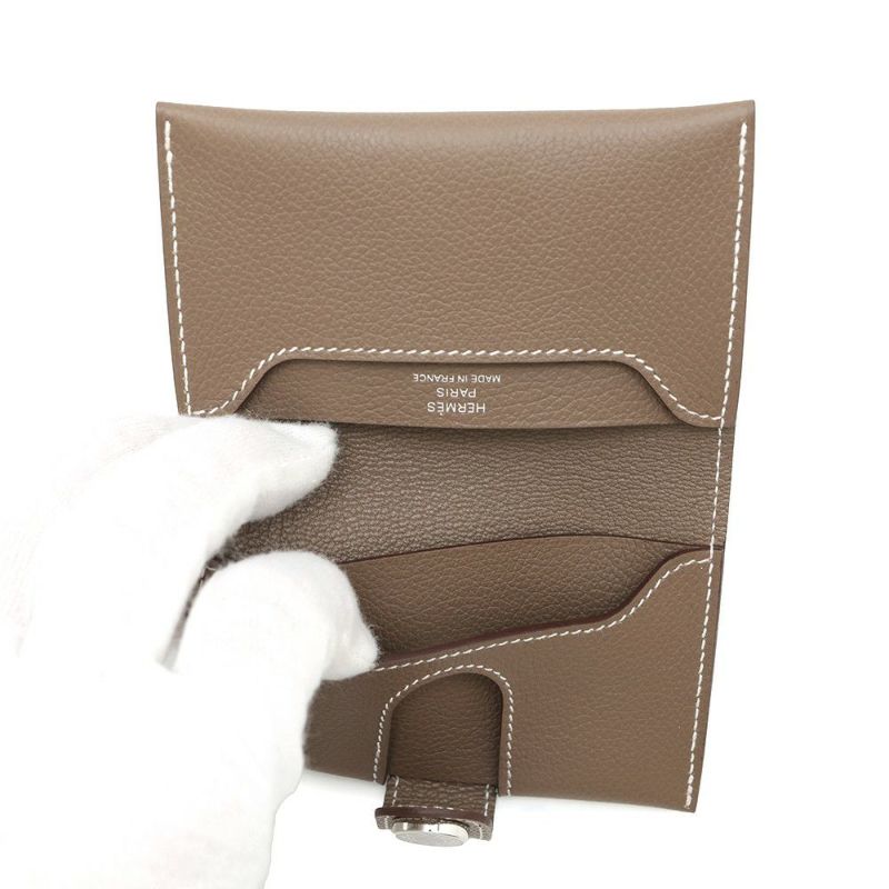 エルメス カードケース RMS RMS エトゥープ/シルバー金具 エバーカラー K刻印 HERMES 名刺入れ