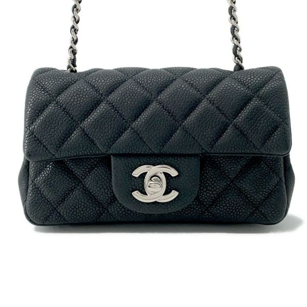 シャネル チェーンショルダーバッグ ココマーク エクストラ ミニマトラッセ マットキャビアスキンA65050 CHANEL 黒