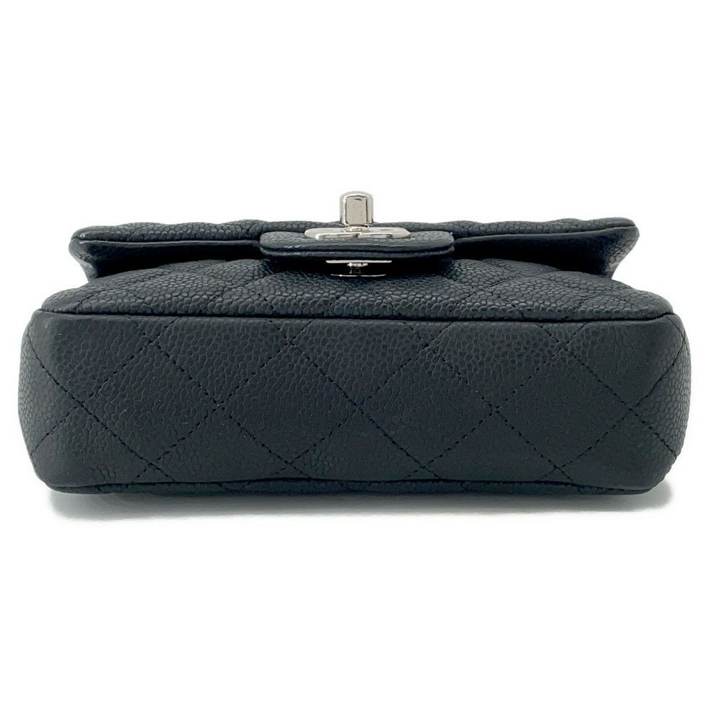 シャネル チェーンショルダーバッグ ココマーク エクストラ ミニマトラッセ マットキャビアスキンA65050 CHANEL 黒