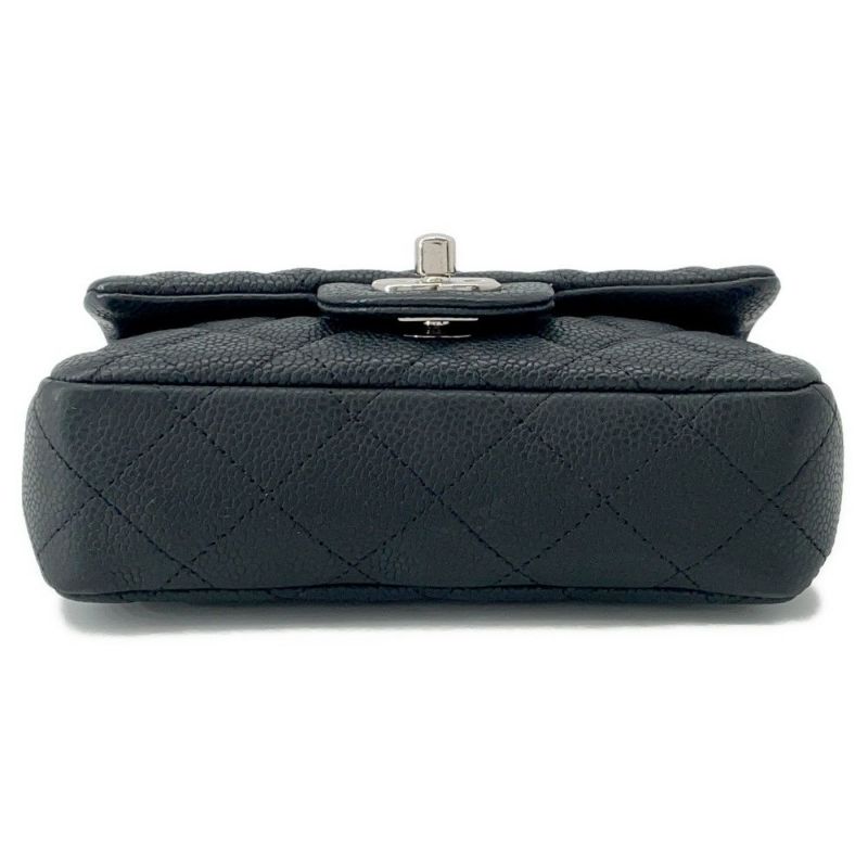 シャネル チェーンショルダーバッグ ココマーク エクストラ ミニマトラッセ マットキャビアスキンA65050 CHANEL 黒