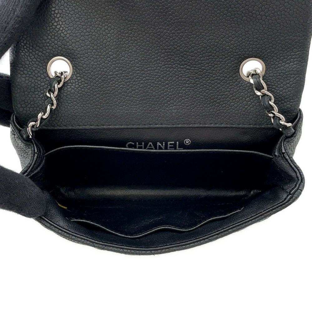 シャネル チェーンショルダーバッグ ココマーク エクストラ ミニマトラッセ マットキャビアスキンA65050 CHANEL 黒