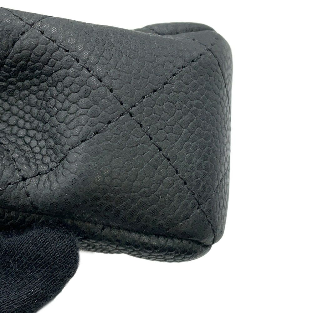 シャネル チェーンショルダーバッグ ココマーク エクストラ ミニマトラッセ マットキャビアスキンA65050 CHANEL 黒