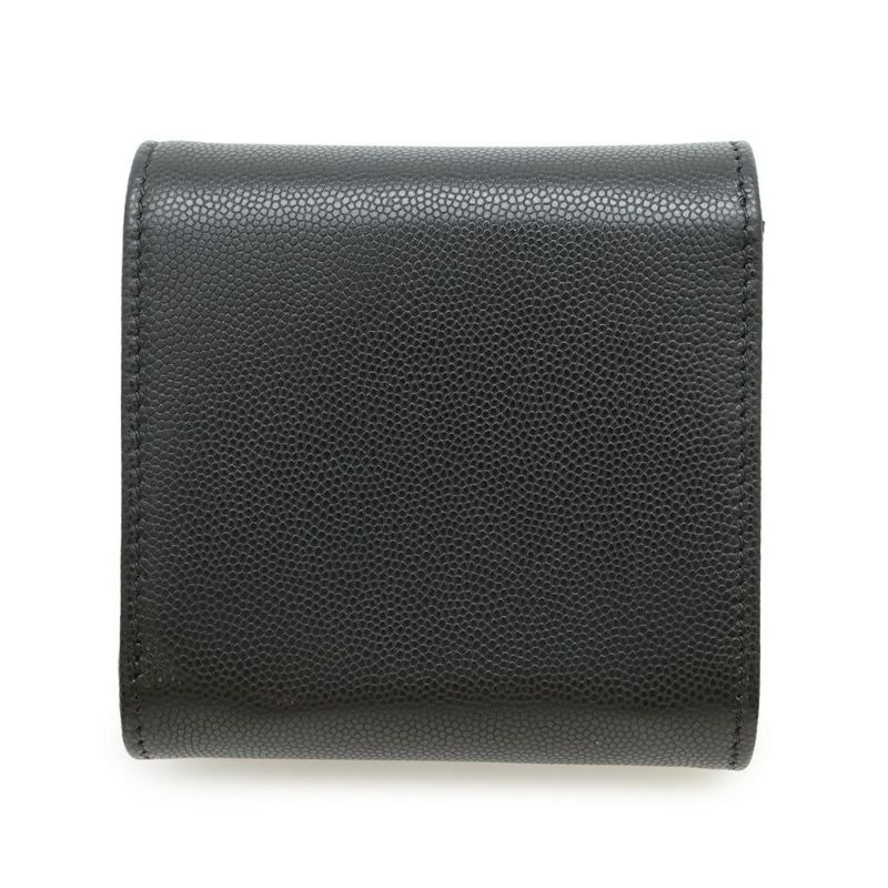 シャネル 二つ折り財布 ココマーク スモール フラップ ウォレット キャビアスキン AP4709 CHANEL 黒