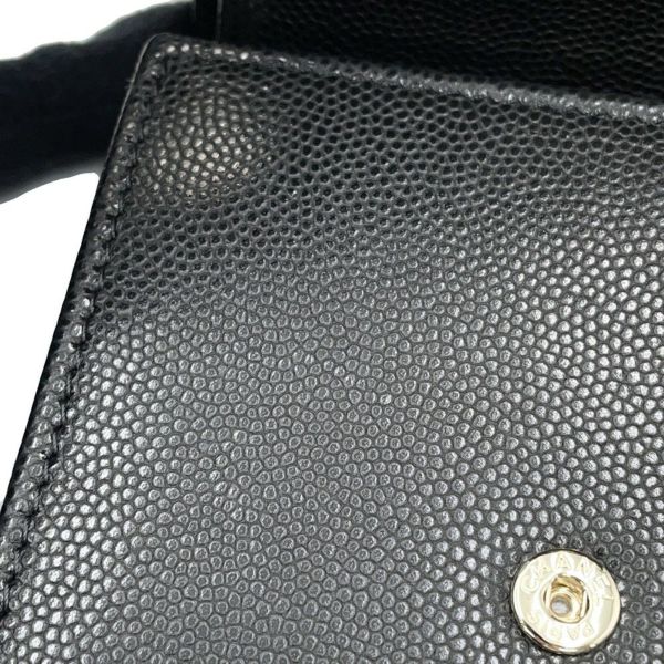 シャネル 二つ折り財布 ココマーク スモール フラップ ウォレット キャビアスキン AP4709 CHANEL 黒