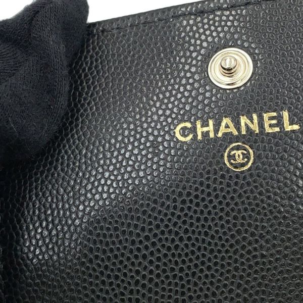 シャネル 二つ折り財布 ココマーク スモール フラップ ウォレット キャビアスキン AP4709 CHANEL 黒