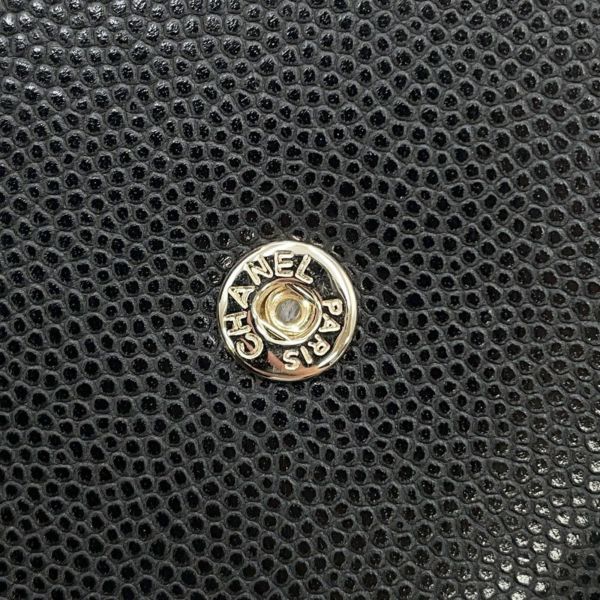 シャネル 二つ折り財布 ココマーク スモール フラップ ウォレット キャビアスキン AP4709 CHANEL 黒
