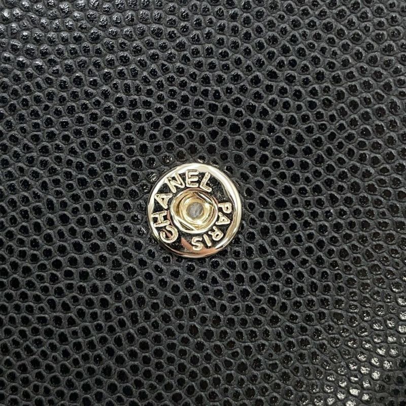 シャネル 二つ折り財布 ココマーク スモール フラップ ウォレット キャビアスキン AP4709 CHANEL 黒