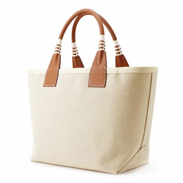 エルメス スティープル25 ゴールド/エクリュ/シルバー金具 トワルアッシュ/スイフト U刻印 チャーム付き