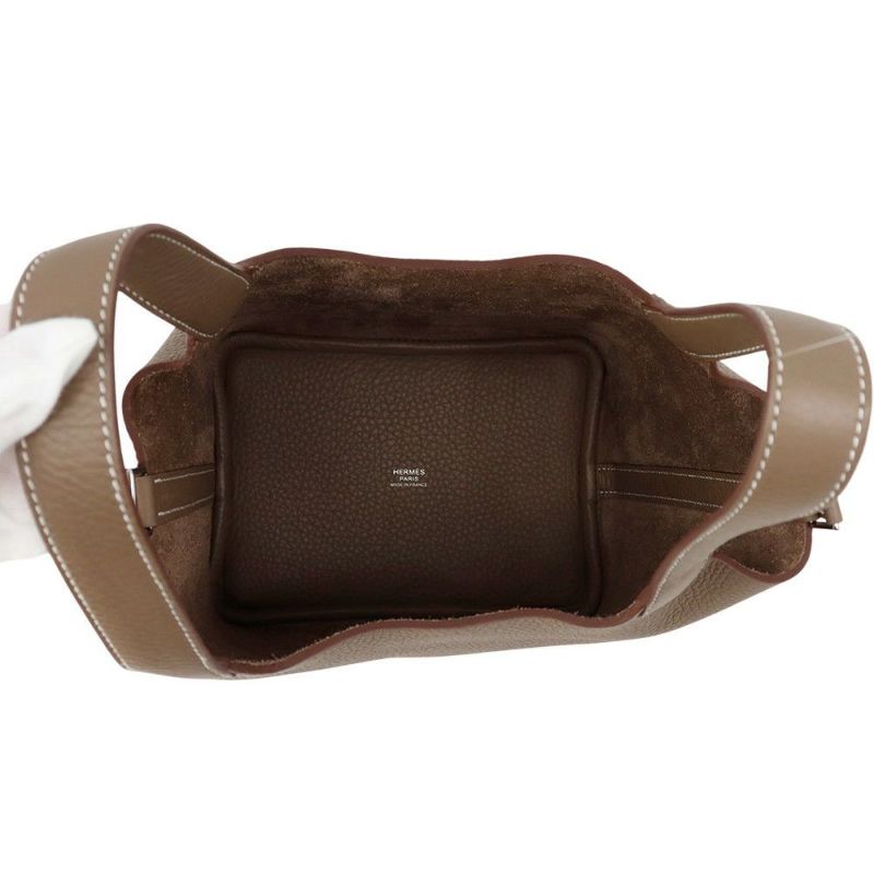 エルメス ハンドバッグ ピコタンロックPM エトゥープ/シルバー金具 トリヨンクレマンス W刻印