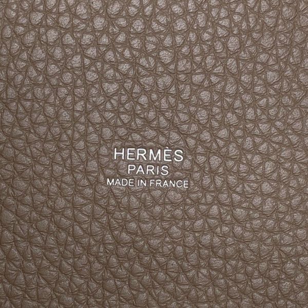 エルメス ハンドバッグ ピコタンロックPM エトゥープ/シルバー金具 トリヨンクレマンス W刻印