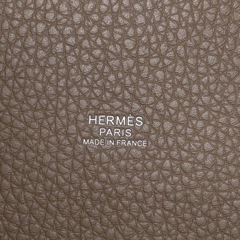 エルメス ハンドバッグ ピコタンロックPM エトゥープ/シルバー金具 トリヨンクレマンス W刻印