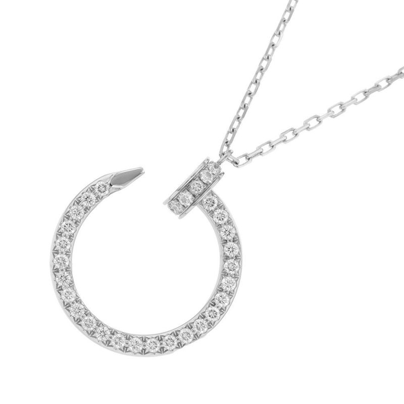 カルティエ ネックレス ジュスト アン クル ネックレス ダイヤモンド 36P 計0.38ct K18WGホワイトゴールド B7224897 ペンダント