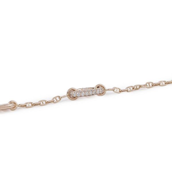 エルメス ブレスレット シェーヌダンクル ファランドール ダイヤモンド K18PGピンクゴールド サイズSH HERMES ジュエリー