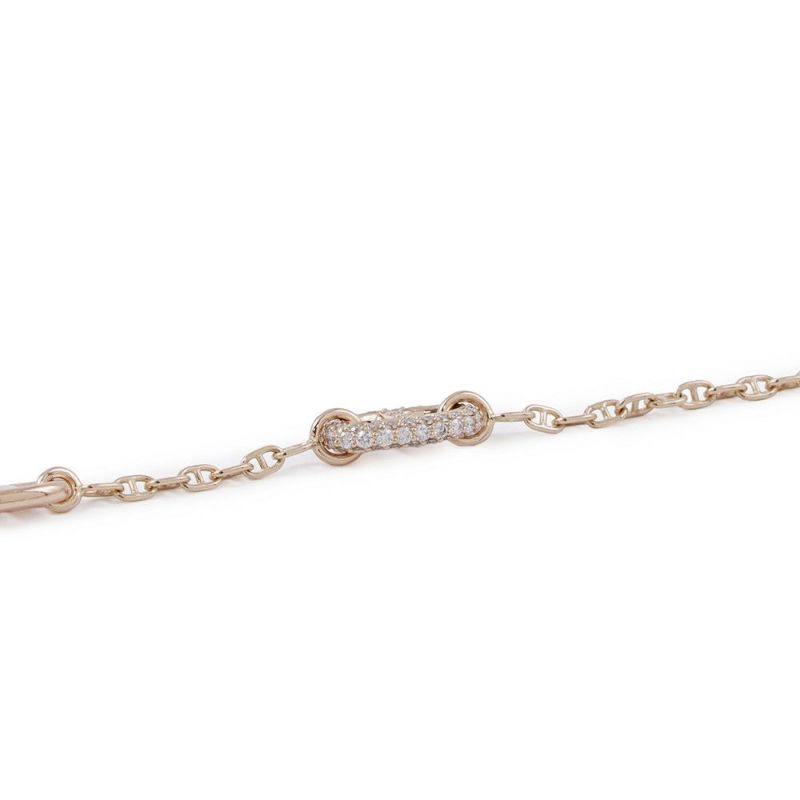 エルメス ブレスレット シェーヌダンクル ファランドール ダイヤモンド K18PGピンクゴールド サイズSH HERMES ジュエリー