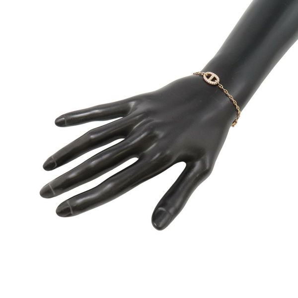 エルメス ブレスレット シェーヌダンクル ファランドール ダイヤモンド K18PGピンクゴールド サイズSH HERMES ジュエリー