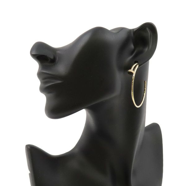 カルティエ ピアス ジュスト アン クル フープ イヤリング ラージモデル ダイヤモンド 28P 計0.17ct K18YG B8301225 フープピアス