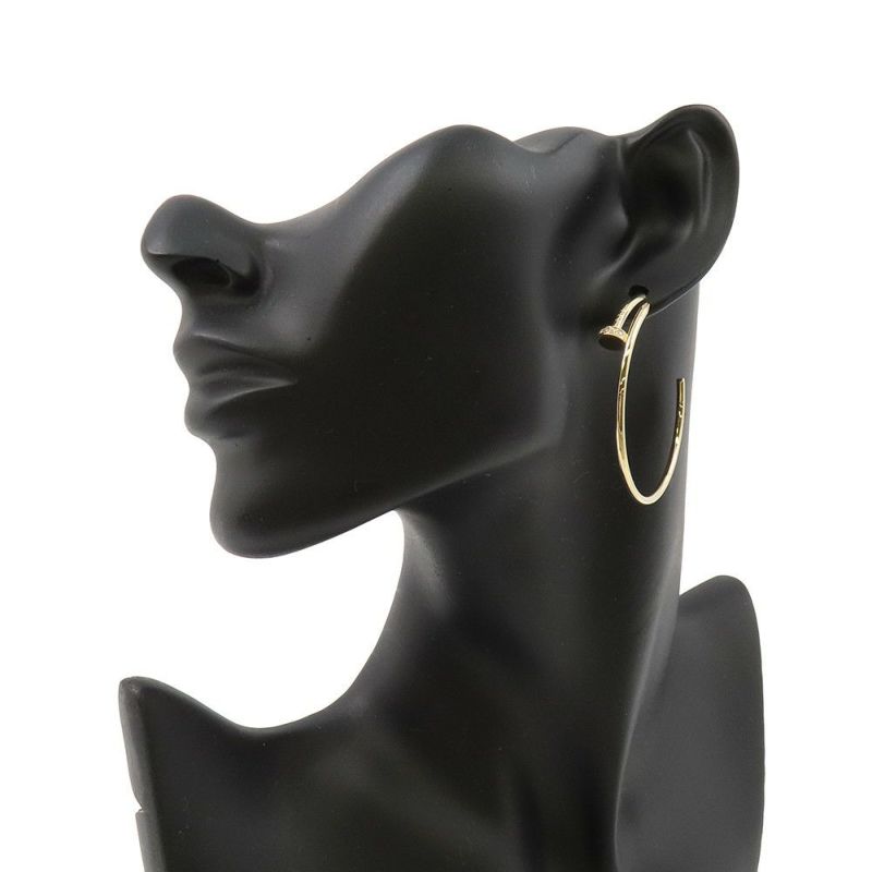 カルティエ ピアス ジュスト アン クル フープ イヤリング ラージモデル ダイヤモンド 28P 計0.17ct K18YG B8301225 フープピアス