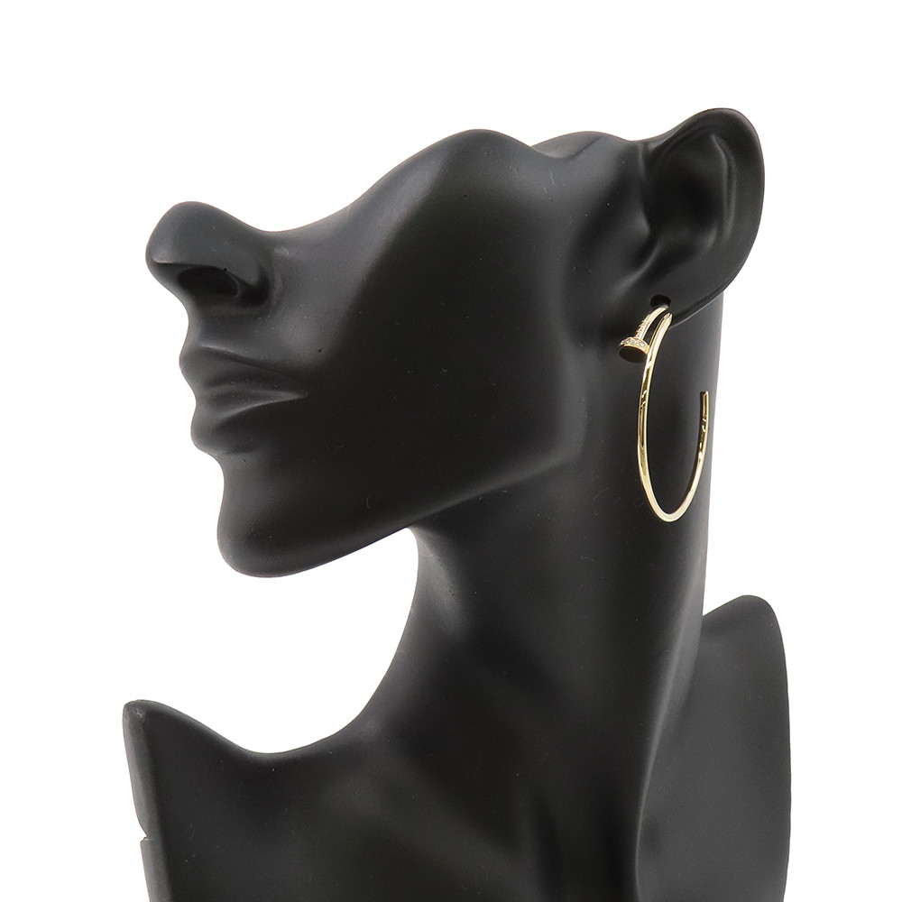 カルティエ ピアス ジュスト アン クル フープ イヤリング ラージモデル ダイヤモンド 28P 計0.17ct K18YG B8301225 フープピアス