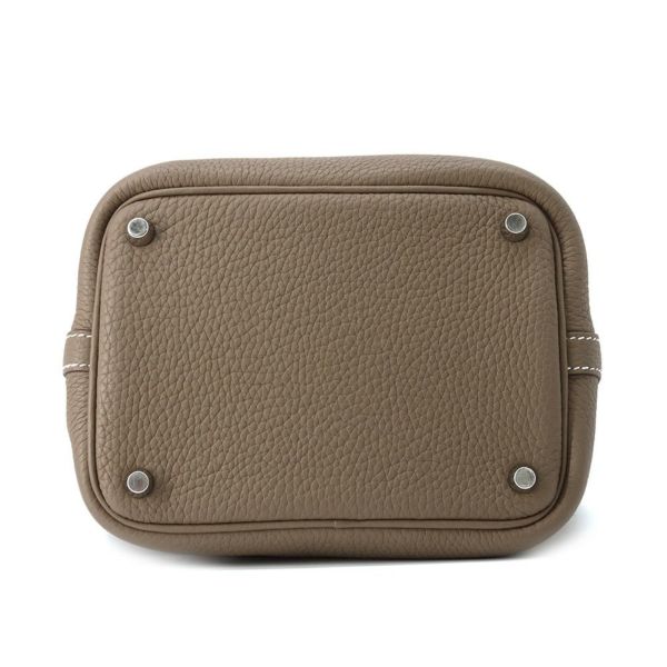 エルメス ハンドバッグ ピコタンロックPM エトゥープ/シルバー金具 トリヨンクレマンス U刻印
