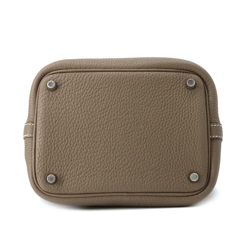 エルメス ハンドバッグ ピコタンロックPM エトゥープ/シルバー金具 トリヨンクレマンス U刻印