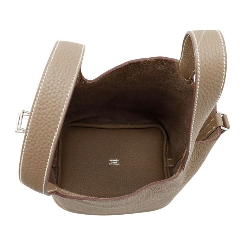 エルメス ハンドバッグ ピコタンロックPM エトゥープ/シルバー金具 トリヨンクレマンス U刻印