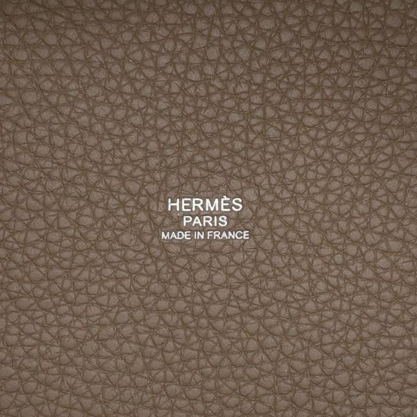 エルメス ハンドバッグ ピコタンロックPM エトゥープ/シルバー金具 トリヨンクレマンス U刻印