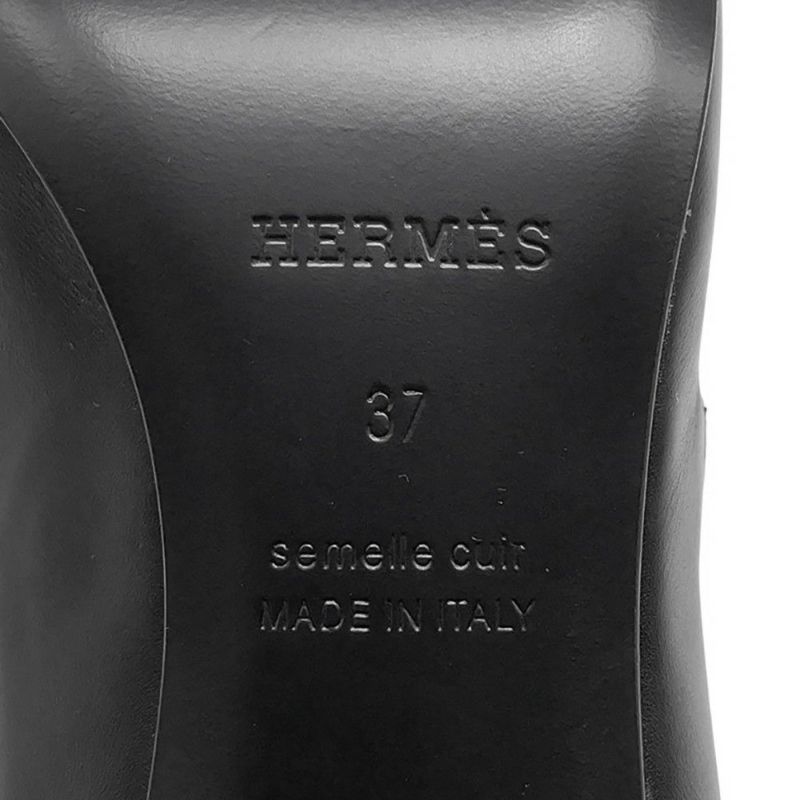 エルメス パンプス キアラ40 ケリーバックル カーフレザー レディースサイズ37 HERMES 黒