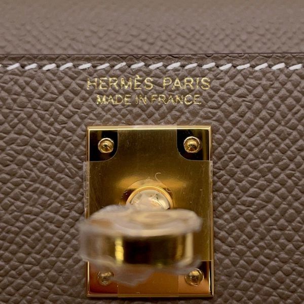 エルメス ハンドバッグ ミニケリー2 外縫い エトゥープ/ゴールド金具 エプソン W刻印 2wayショルダー