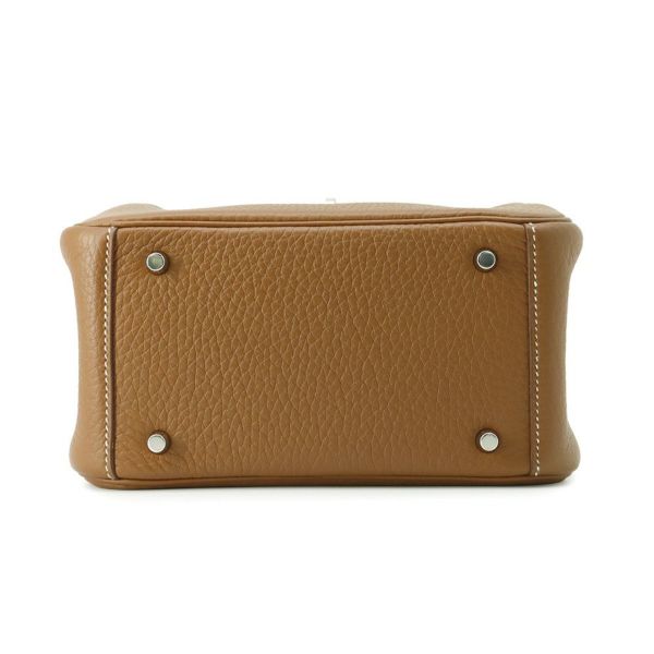 エルメス ハンドバッグ リンディ ミニ ゴールド/シルバー金具 トリヨンクレマンス B刻印 2wayショルダー