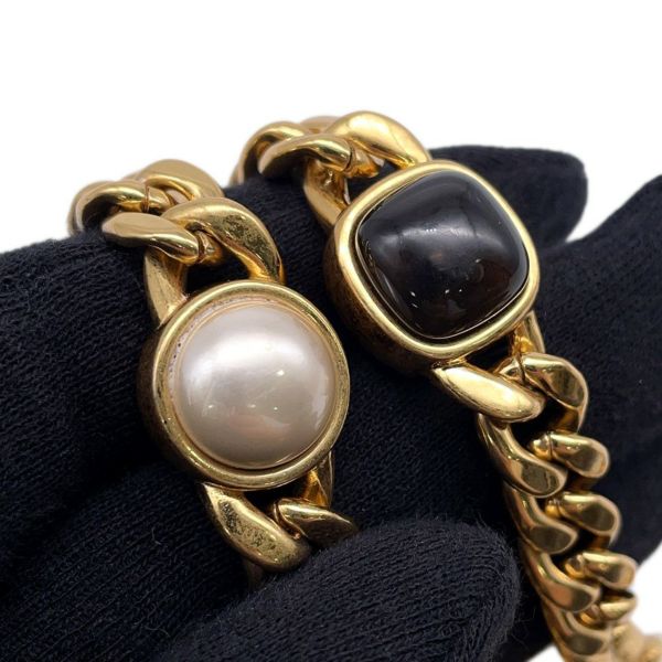 シャネル チェーンウォレット マトラッセ フェイクパール ミニ ラムスキン AP2932 CHANEL 黒