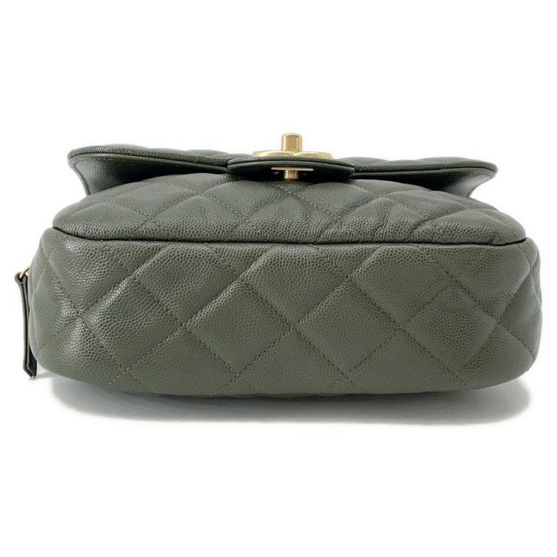 シャネル チェーンショルダーバッグ マトラッセ ココマーク キャビアスキン CHANEL