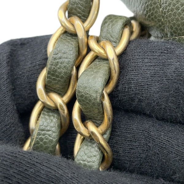 シャネル チェーンショルダーバッグ マトラッセ ココマーク キャビアスキン CHANEL