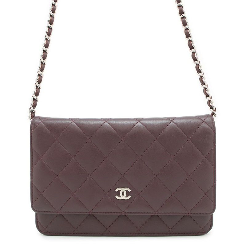 シャネル チェーンウォレット マトラッセ ココマーク ラムスキン キルティング A33814 CHANEL 財布