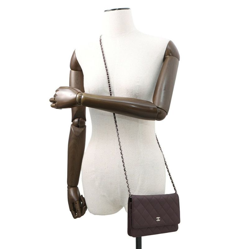 シャネル チェーンウォレット マトラッセ ココマーク ラムスキン キルティング A33814 CHANEL 財布