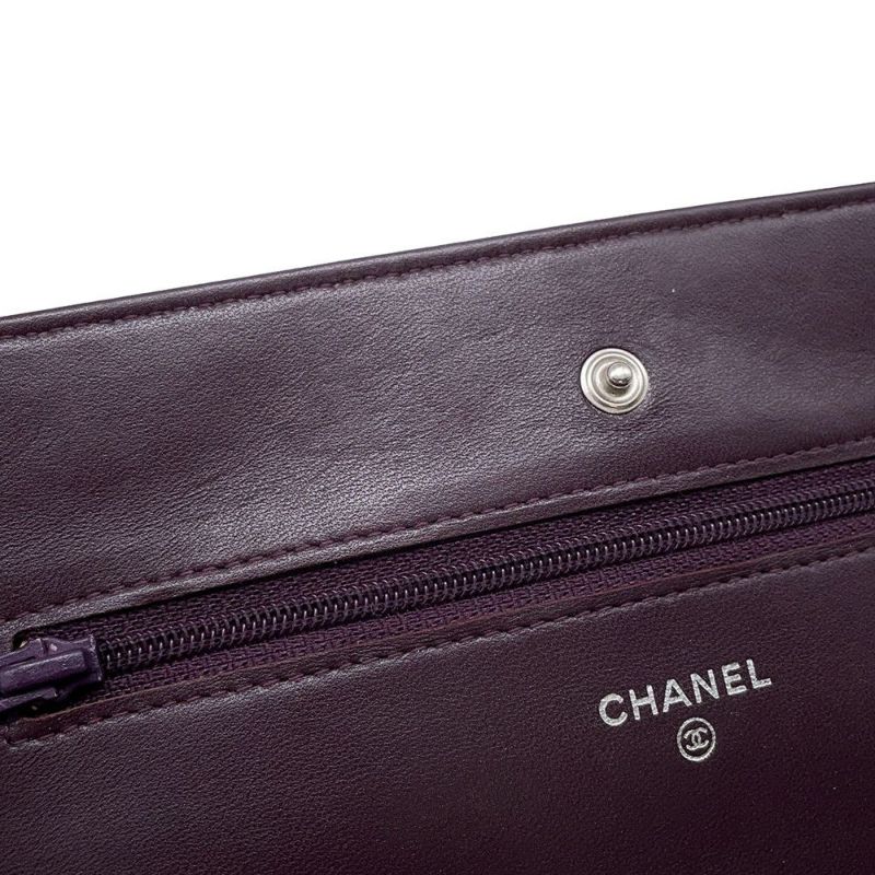 シャネル チェーンウォレット マトラッセ ココマーク ラムスキン キルティング A33814 CHANEL 財布