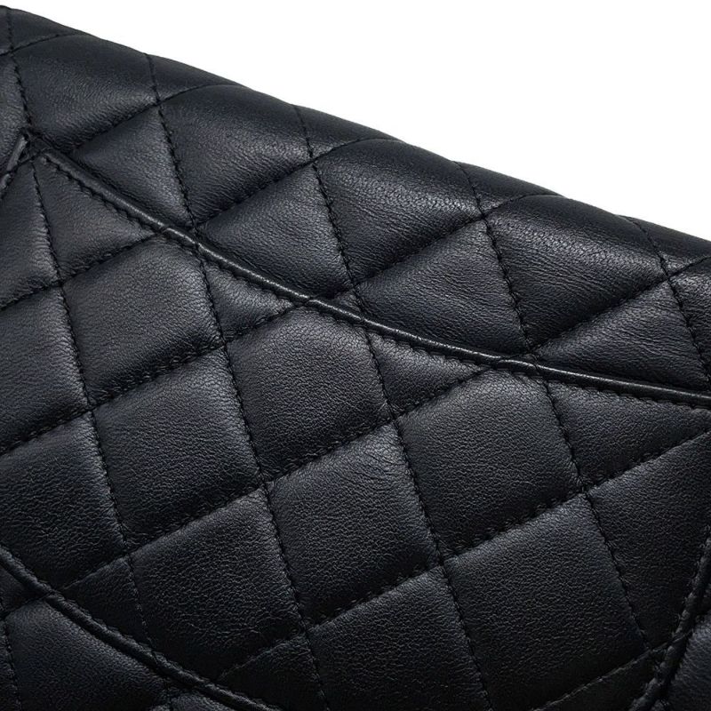 シャネル チェーンウォレット マトラッセ ココマーク ラムスキン キルティング A33814 CHANEL 財布 黒