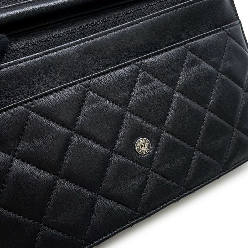 シャネル チェーンウォレット マトラッセ ココマーク ラムスキン キルティング A33814 CHANEL 財布 黒