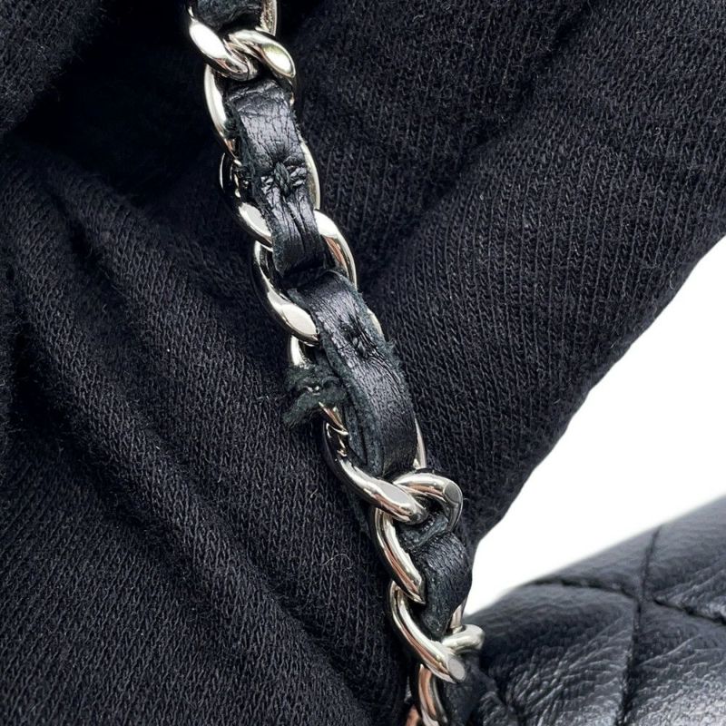 シャネル チェーンウォレット マトラッセ ココマーク ラムスキン キルティング A33814 CHANEL 財布 黒