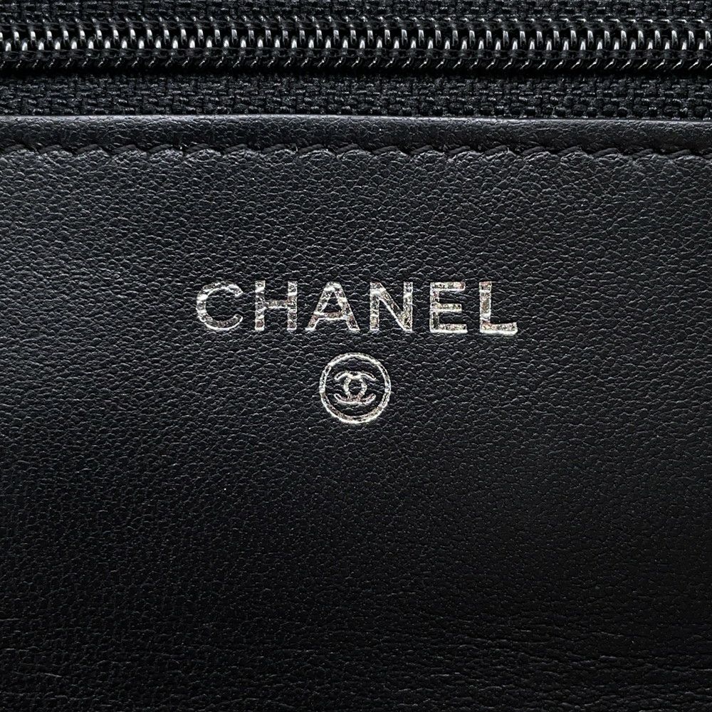 シャネル チェーンウォレット マトラッセ ココマーク ラムスキン キルティング A33814 CHANEL 財布 黒