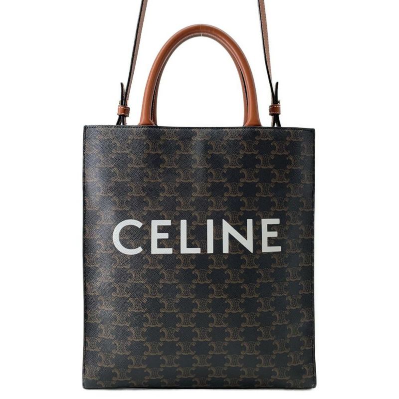 セリーヌ トートバッグ スモール バーティカル カバ トリオンフキャンバス CELINE バッグ